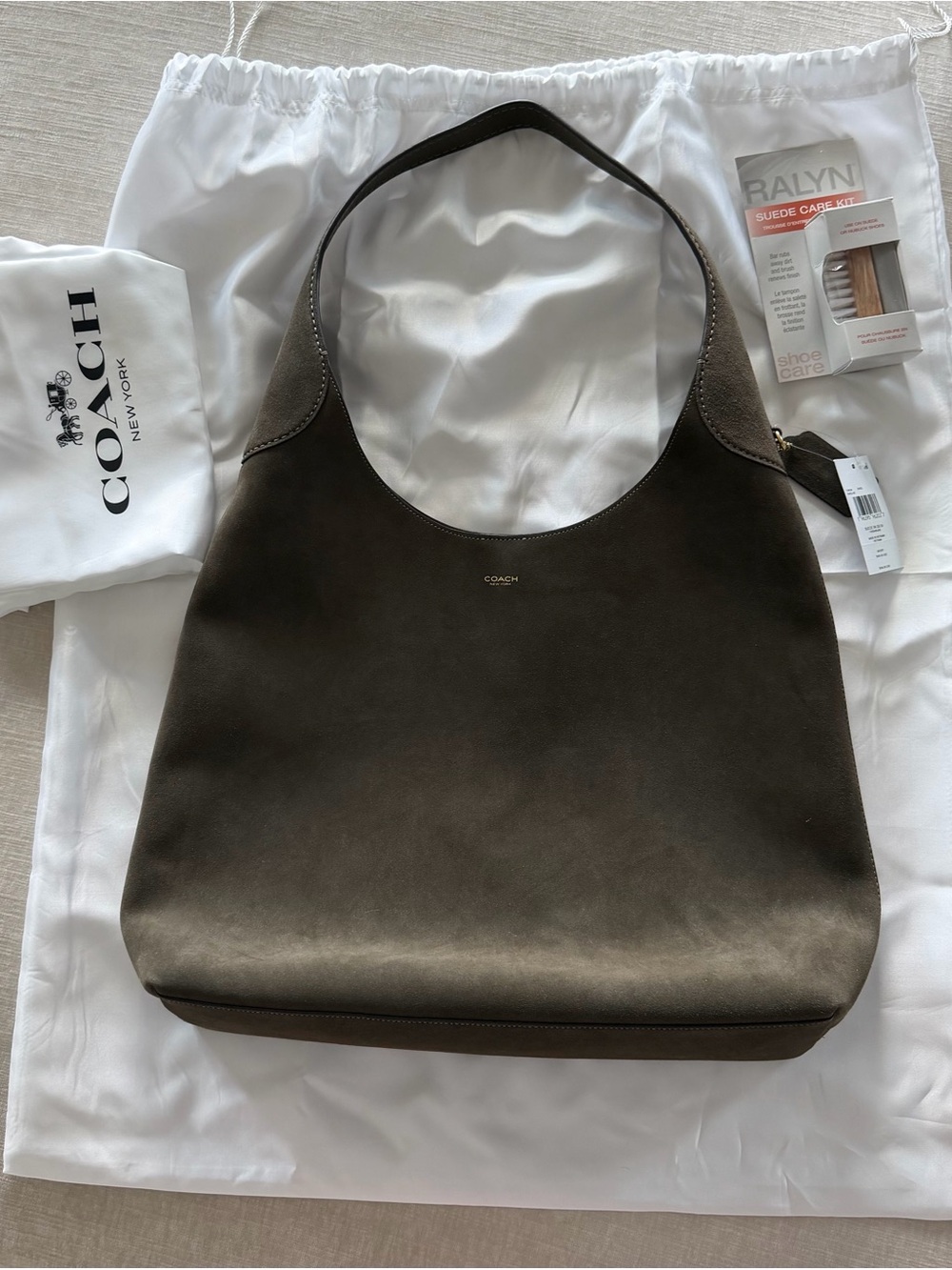 Coach Brooklyn 39 in Olive Suede